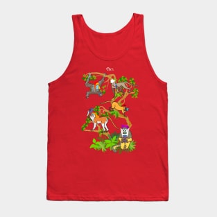 Monkeys on smartphones with hats Tank Top